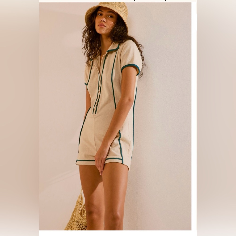 🏝️NWT FREE PEOPLE TERRY ROMPER - Picture 3 of 11